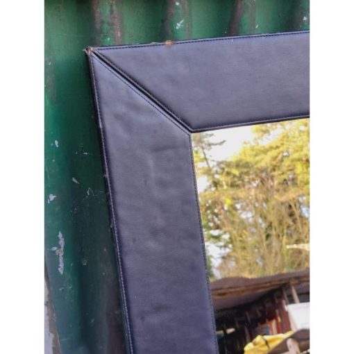 Mirror with Black Faux Leather Frame - KAS396c