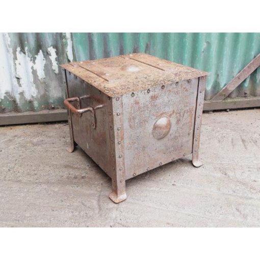 Antique Riveted Metal Coal Box - KAS439d