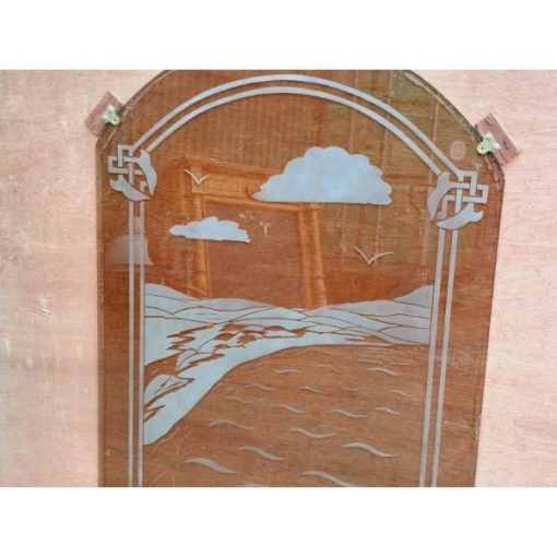 Smoked Glass Panel with Coastal Scene - KAS442b