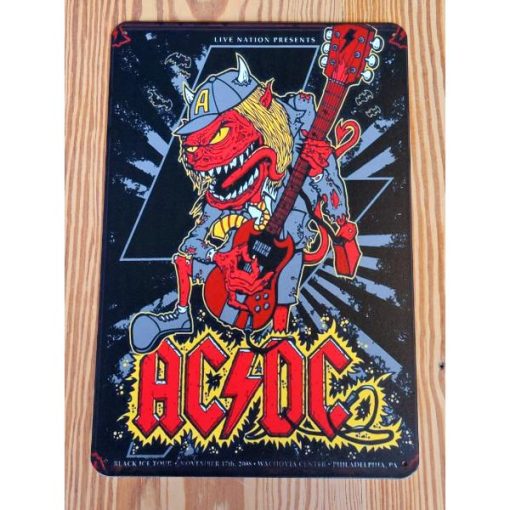 ACDC - Red Guitar - Small - Metal - HS402