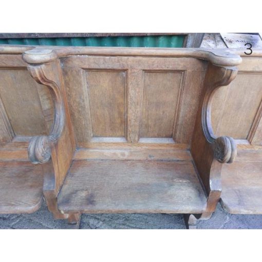 Four Seater Oak Pew - Folding Seats - 3 - KAS448c