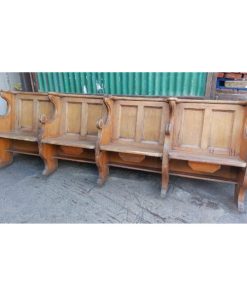 Four Seater Oak Pew - Folding Seats - 4 - KAS449b