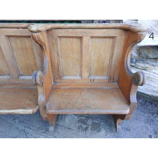 Four Seater Oak Pew - Folding Seats - 4 - KAS449f