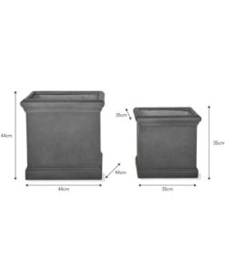 Boxgrove Planters set of 2 carbon - GT - 4b