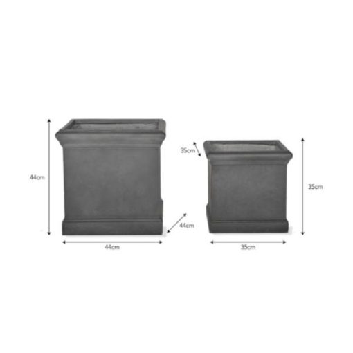 Boxgrove Planters set of 2 carbon - GT - 4b