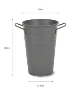 Classic Florist Bucket 29cm Charcoal - GT -44b