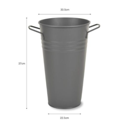 Classic Florist Bucket 30.5cm Charcoal - GT -45b