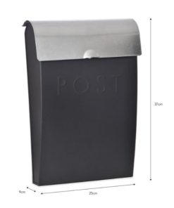 Classic Post Box with lock Carbon - GT24b-