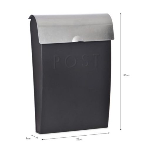 Classic Post Box with lock Carbon - GT24b-