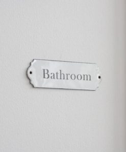 Enamel Bathroom Sign White - GT-7a