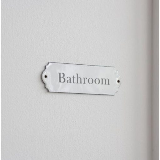 Enamel Bathroom Sign White - GT-7a