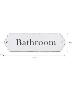 Enamel Bathroom Sign White - GT-7b