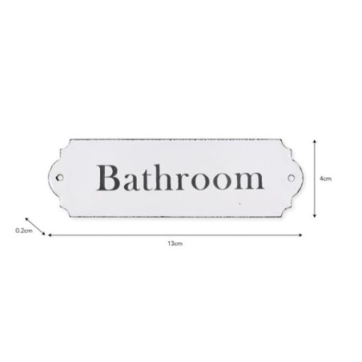 Enamel Bathroom Sign White - GT-7b