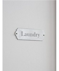 Enamel Laundry Sign White - GT-21a