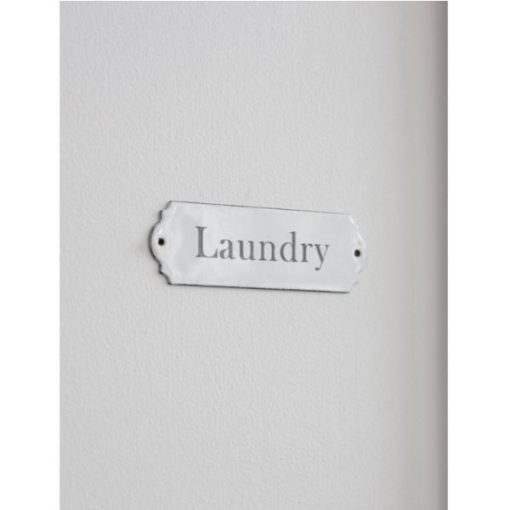 Enamel Laundry Sign White - GT-21a