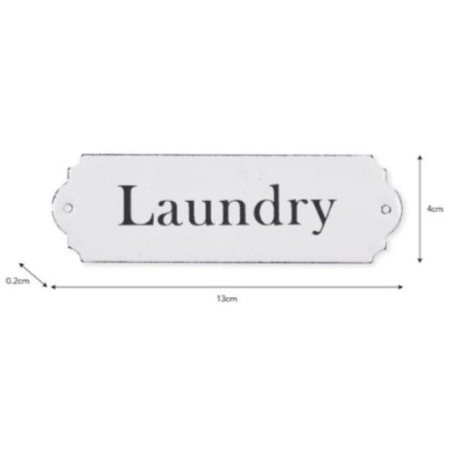 Enamel Laundry Sign White - GT-21b