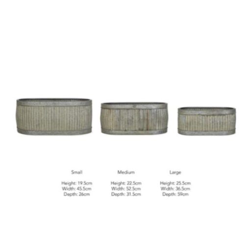 Vence Oval troughs set of 3 - GT - 33b