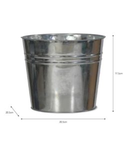 Winson Plant Pot 20.5cm Galvanised Steel - GT - 34b