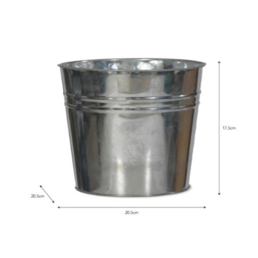 Winson Plant Pot 20.5cm Galvanised Steel - GT - 34b