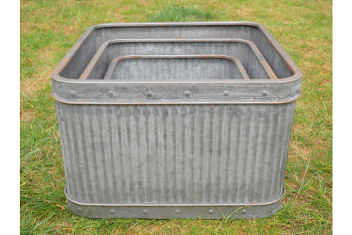 Planter - Set Of 3 Square Tubs - D7089b