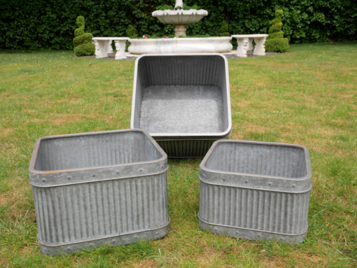 Planter - Set Of 3 Square Tubs - D7089c