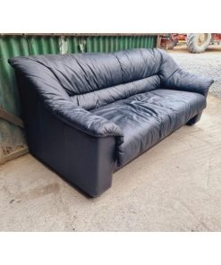 Black Leather Two Seater Couch - KAS511c