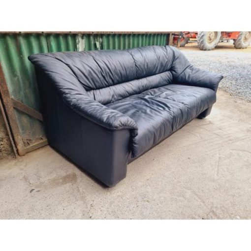 Black Leather Two Seater Couch - KAS511c