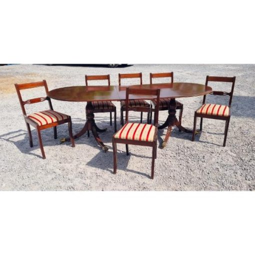 Georgian Style Dining Table & Six Chairs - KAS509a