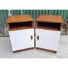 Mid Century Bedside Lockers - Pair - KAS505a