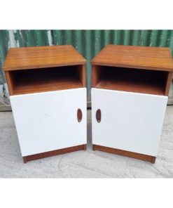 Mid Century Bedside Lockers - Pair - KAS505a