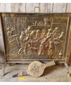 Pressed Brass Fire Screen and Bellows - KAS503a