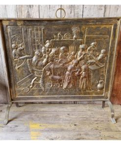 Pressed Brass Fire Screen and Bellows - KAS503b