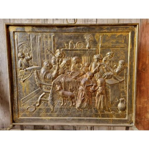 Pressed Brass Fire Screen and Bellows - KAS503c