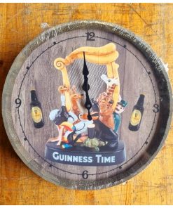 Barrel Lid Clock Guinness Characters - H392a