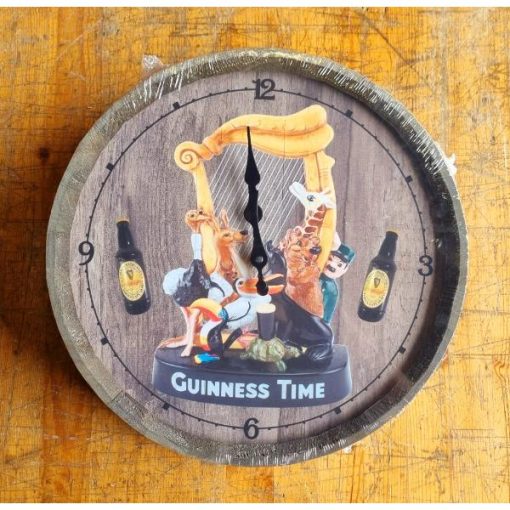 Barrel Lid Clock Guinness Characters - H392a