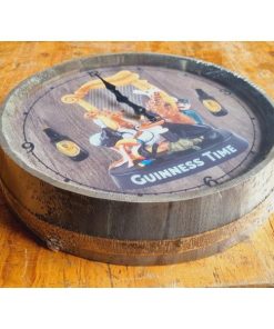 Barrel Lid Clock Guinness Characters - H392b