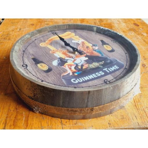 Barrel Lid Clock Guinness Characters - H392b