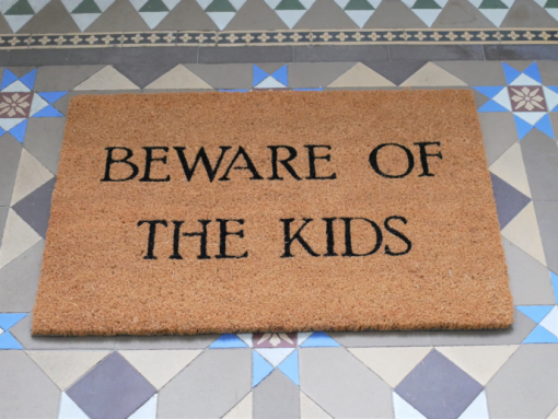 Door Mat Beware of the Kids D8783