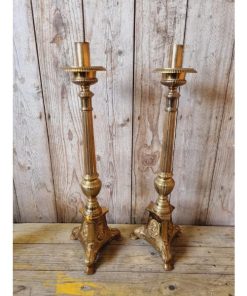 Pair of Brass Candle Holders KAS547 (1)