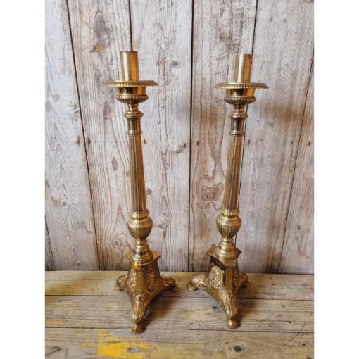 Pair of Brass Candle Holders KAS547 (1)