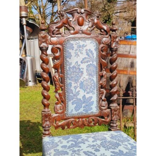 Carved Oak Hall Chair KAS732 (2)