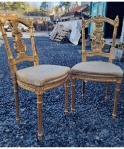 Pair of Gilt Hall Chairs KAS707 (1)