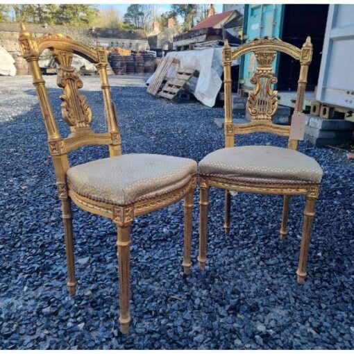 Pair of Gilt Hall Chairs KAS707 (1)