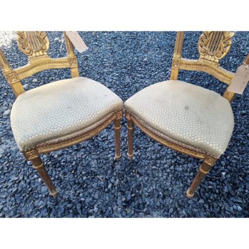 Pair of Gilt Hall Chairs KAS707 (4)