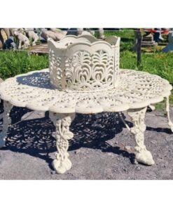 Cast Iron Tree Bench White CH-717-W (1)
