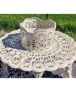 Cast Iron Tree Bench White CH-717-W (3)