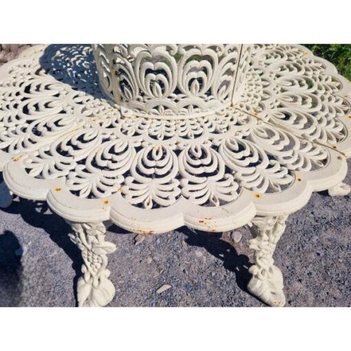 Cast Iron Tree Bench White CH-717-W (4)