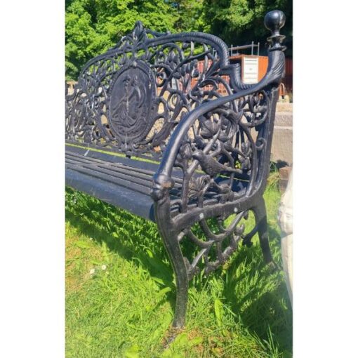 Large Black Cast Iron Lady Bench CH-R-S126-B (2)