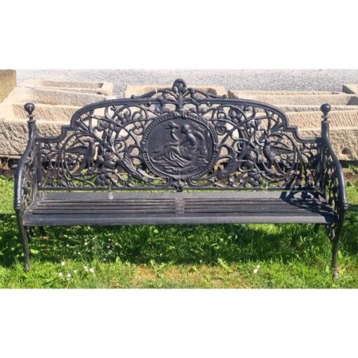 Large Black Cast Iron Lady Bench CH-R-S126-B (6)