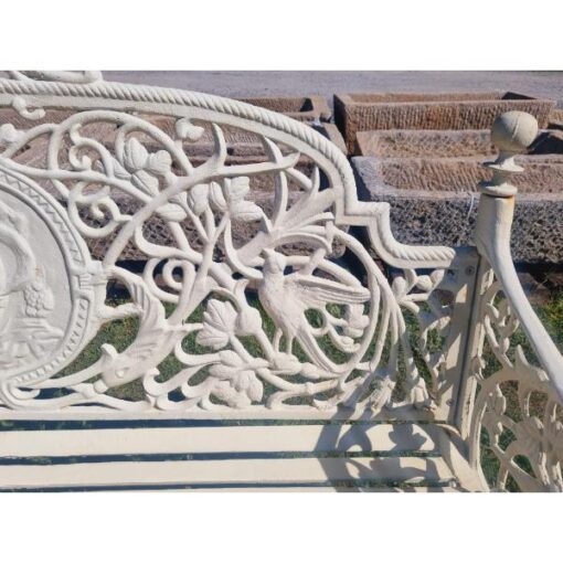 Large White Cast Iron Lady Bench CH-R-S126-W (1)